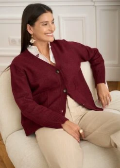 Gilet Vera -Élégance Soldes Motus Boutique Gilet Vera Bordeaux 9