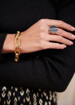 Bague Andrée -Élégance Soldes Motus Boutique Hiver Andree NoirOr 3