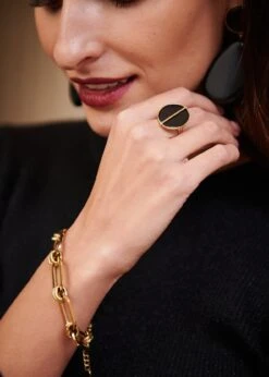 Bague Andrée -Élégance Soldes Motus Boutique Hiver Andree NoirOr 6