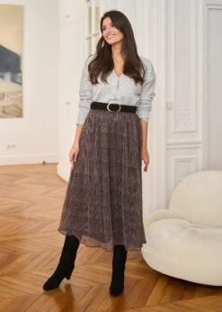 Jupe Réjane -Élégance Soldes Motus Boutique Jupe Rejane Choco 5