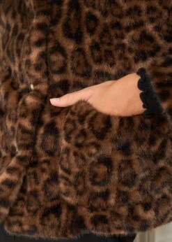 Manteau Camille -Élégance Soldes Motus Boutique Manteau Camille Leopard Marron 4