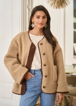 Manteau Isaline -Élégance Soldes Motus Boutique Manteau Isaline Beige 4