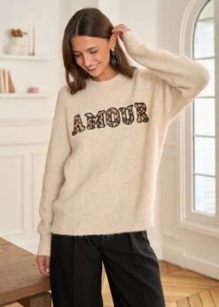 Pull Amour -Élégance Soldes Motus Boutique Pull Amour Beige 8