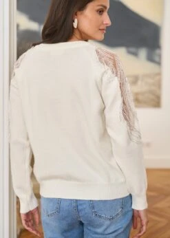 Pull Cosima -Élégance Soldes Motus Boutique Pull Cosima Blanc 5