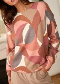 Pull Noa -Élégance Soldes Motus Boutique Pull Noa Rose Marron Gris 6