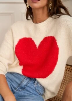 Pull Robin -Élégance Soldes Motus Boutique Pull Robin Ecru 2