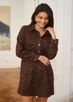 Robe Aubane -Élégance Soldes Motus Boutique Robe Aubane Imprime Leopard 6