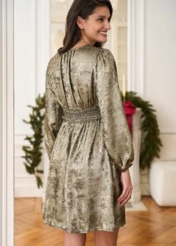 Robe Dania -Élégance Soldes Motus Boutique Robe Dania Lame Dore 5