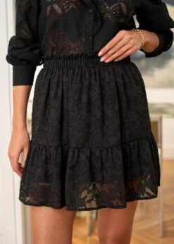 Élégance Soldes -Élégance Soldes Motus Boutique Robe Jupe Lou Fleuri Noir 2
