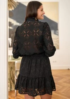 Jupe Lou -Élégance Soldes Motus Boutique Robe Jupe Lou Fleuri Noir 5