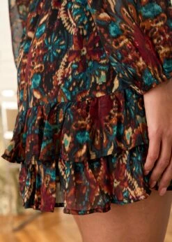 Robe Léa -Élégance Soldes Motus Boutique Robe Lea Imprime Fond Noir 9