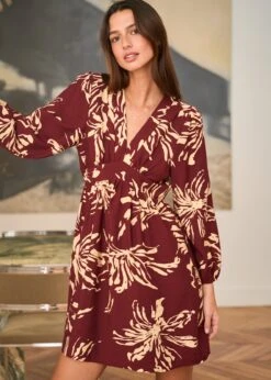 Élégance Soldes -Élégance Soldes Motus Boutique Robe Leane Bordeaux Beige 2