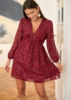 Robe Marjolaine -Élégance Soldes Motus Boutique Robe Marjolaine Bordeaux 1