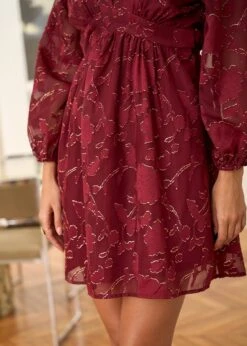 Robe Marjolaine -Élégance Soldes Motus Boutique Robe Marjolaine Bordeaux 3