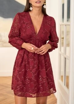 Robe Marjolaine -Élégance Soldes Motus Boutique Robe Marjolaine Bordeaux 8