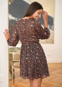 Robe Méline -Élégance Soldes Motus Boutique Robe Meline Motif Fond Noir 8