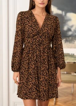 Robe Océane -Élégance Soldes Motus Boutique Robe Oceane Leopard Camel 3