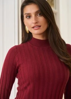 Robe Otto -Élégance Soldes Motus Boutique Robe Otto Bordeaux 4