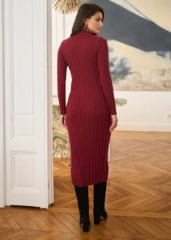 Robe Otto -Élégance Soldes Motus Boutique Robe Otto Bordeaux 5