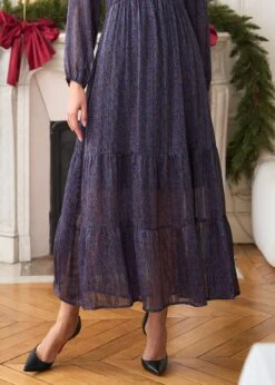 Robe Rosalie -Élégance Soldes Motus Boutique Robe Rosalie Imprime Marron Bleu 4