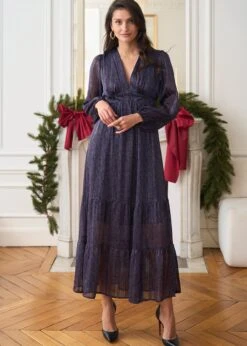 Robe Rosalie -Élégance Soldes Motus Boutique Robe Rosalie Imprime Marron Bleu 5