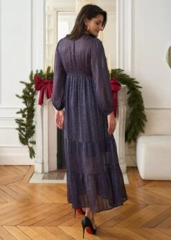 Robe Rosalie -Élégance Soldes Motus Boutique Robe Rosalie Imprime Marron Bleu 6