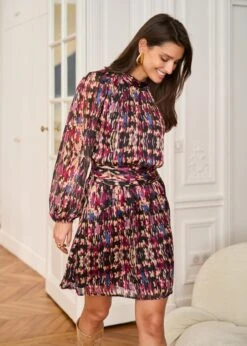 Robe Rozen 21 Robe Rozen -Élégance Soldes Motus Boutique Robe Rozen Imprime Fond Noir 11