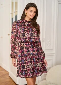 Robe Rozen 13 Robe Rozen -Élégance Soldes Motus Boutique Robe Rozen Imprime Fond Noir 3