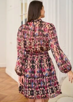 Robe Rozen 17 Robe Rozen -Élégance Soldes Motus Boutique Robe Rozen Imprime Fond Noir 7