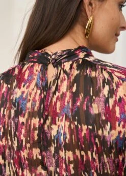 Robe Rozen 18 Robe Rozen -Élégance Soldes Motus Boutique Robe Rozen Imprime Fond Noir 8