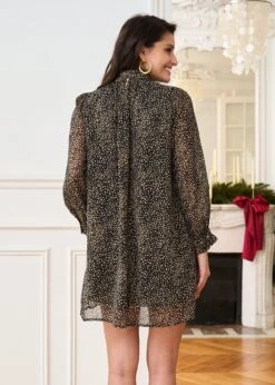 Robe Violette 16 Robe Violette -Élégance Soldes Motus Boutique Robe Violette Imprime Marron Noir 7