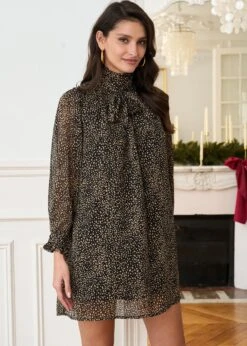 Robe Violette 17 Robe Violette -Élégance Soldes Motus Boutique Robe Violette Imprime Marron Noir 8