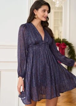 Robe Zoé -Élégance Soldes Motus Boutique Robe Zoe Imprime Marron Bleu 5