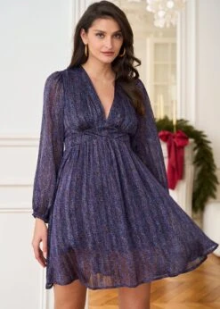 Robe Zoé -Élégance Soldes Motus Boutique Robe Zoe Imprime Marron Bleu 8