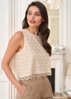 Top Julie -Élégance Soldes Motus Boutique Top Julie Beige 8