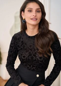 Top Roxane -Élégance Soldes Motus Boutique Top Roxane Noir 4