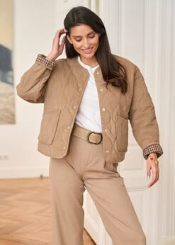 Veste Lia -Élégance Soldes Motus Boutique Veste Lia Taupe 3