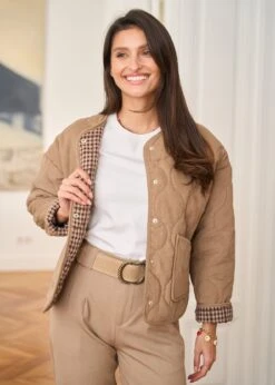 Veste Lia -Élégance Soldes Motus Boutique Veste Lia Taupe 7