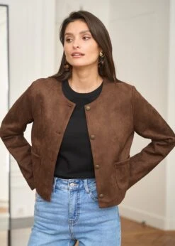 Veste Séréna -Élégance Soldes Motus Boutique Veste Serena Choco 7