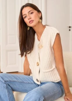 Gilet Lola -Élégance Soldes Motus Boutique WTC Gilet Lola Ecru 7