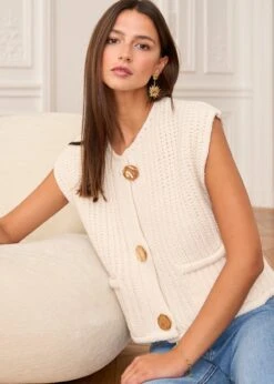 Gilet Lola -Élégance Soldes Motus Boutique WTC Gilet Lola Ecru 9