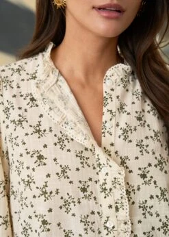 Blouse Julie -Élégance Soldes motus boutique blouse julie kaki 6