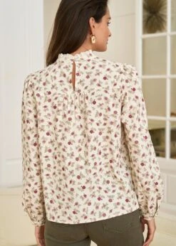 Blouse Juliette -Élégance Soldes motus boutique blouse juliette beige bordeaux 5