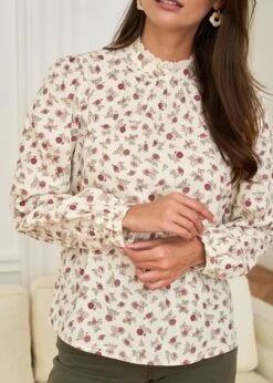 Blouse Juliette -Élégance Soldes motus boutique blouse juliette beige bordeaux 7