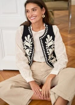 Blouse Laurie -Élégance Soldes motus boutique blouse laurie beige 1