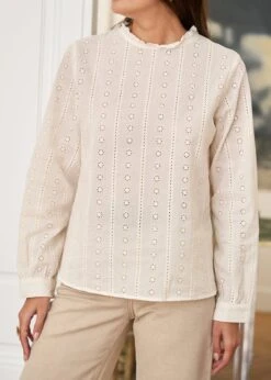 Blouse Laurie -Élégance Soldes motus boutique blouse laurie beige 7