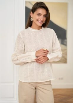 Blouse Laurie -Élégance Soldes motus boutique blouse laurie beige 9