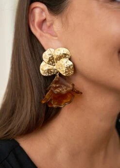 Boucles D'oreilles Violette -Élégance Soldes motus boutique boucles violette marron 3