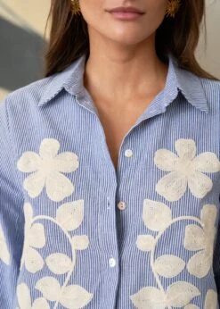 Chemise Laura -Élégance Soldes motus boutique chemise laura bleu 3