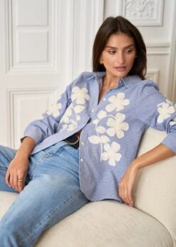 Chemise Laura -Élégance Soldes motus boutique chemise laura bleu 4